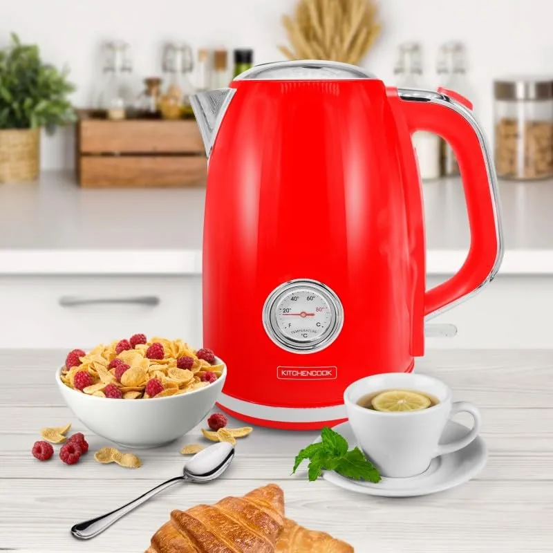 Kitchencook Retro Tea bouilloire rouge 1,7 L inox