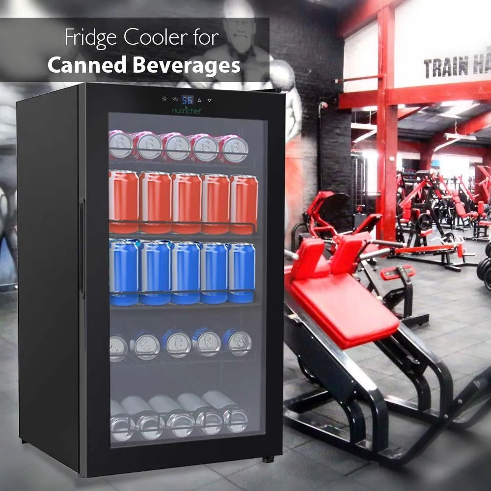 Nutrichef mini frigo boissons 132 canettes porte vitrée