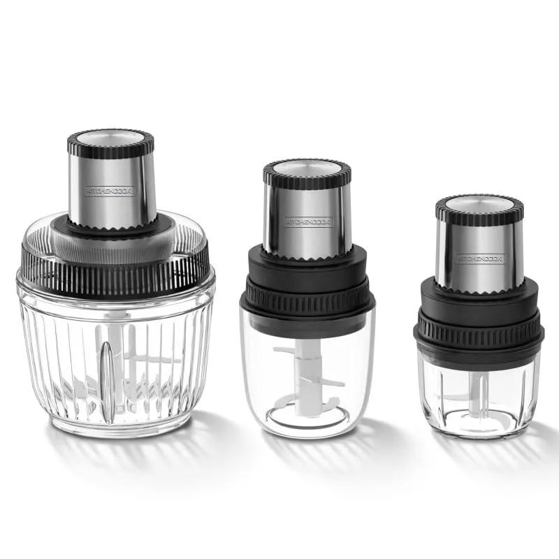 Kitchencook 1.2.3 hachoir électrique 3 bols verre 400W