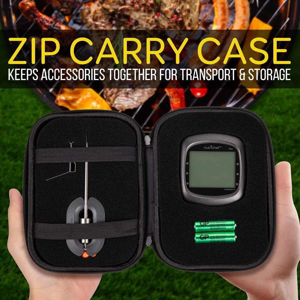 Nutrichef thermomètre barbecue bluetooth 2 sondes LCD inox