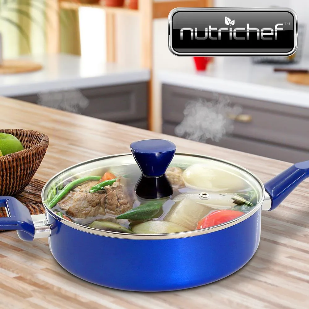 Nutrichef Sauteuse 3 Qt antiadhésive avec couvercle