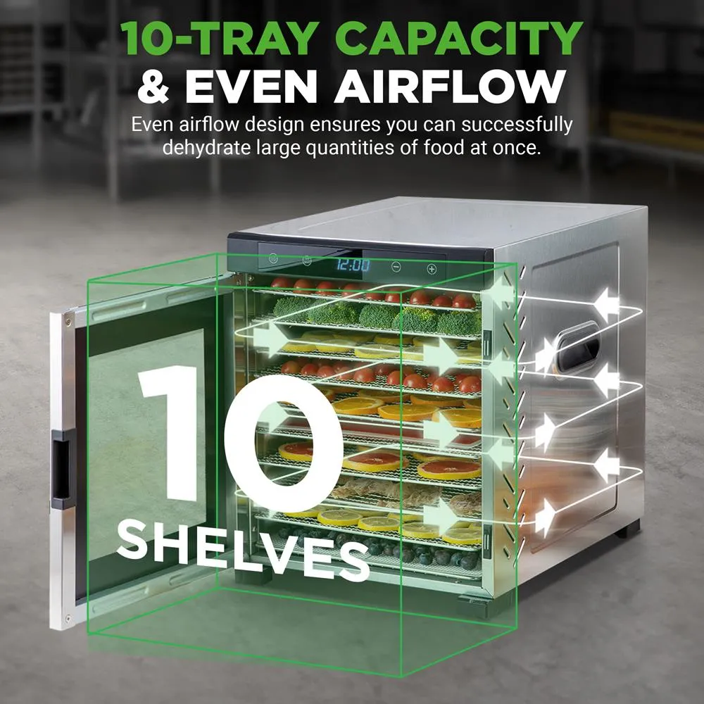 Nutrichef déshydrateur 10 plateaux inox 900 W