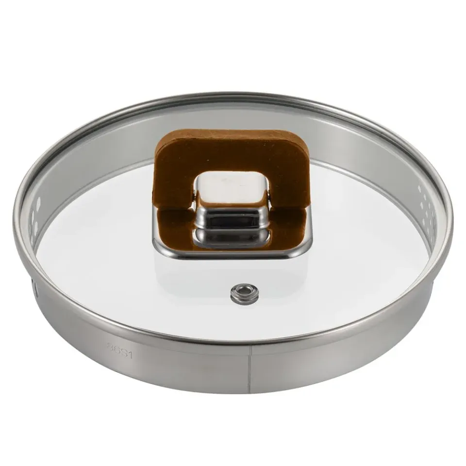 Nutrichef couvercle casserole 1,5 L verre marron