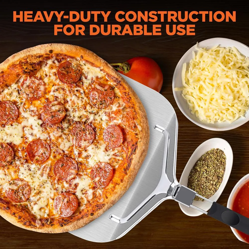 Nutrichef NCPIZOVN pelle à pizza alu pliable 63 cm