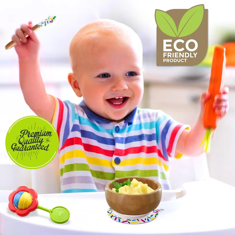 Nutrichef bol bébé bambou ventouse + cuillère silicone
