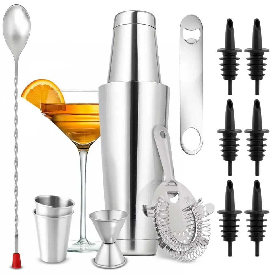 Nutrichef set shaker cocktail inox 15 pièces