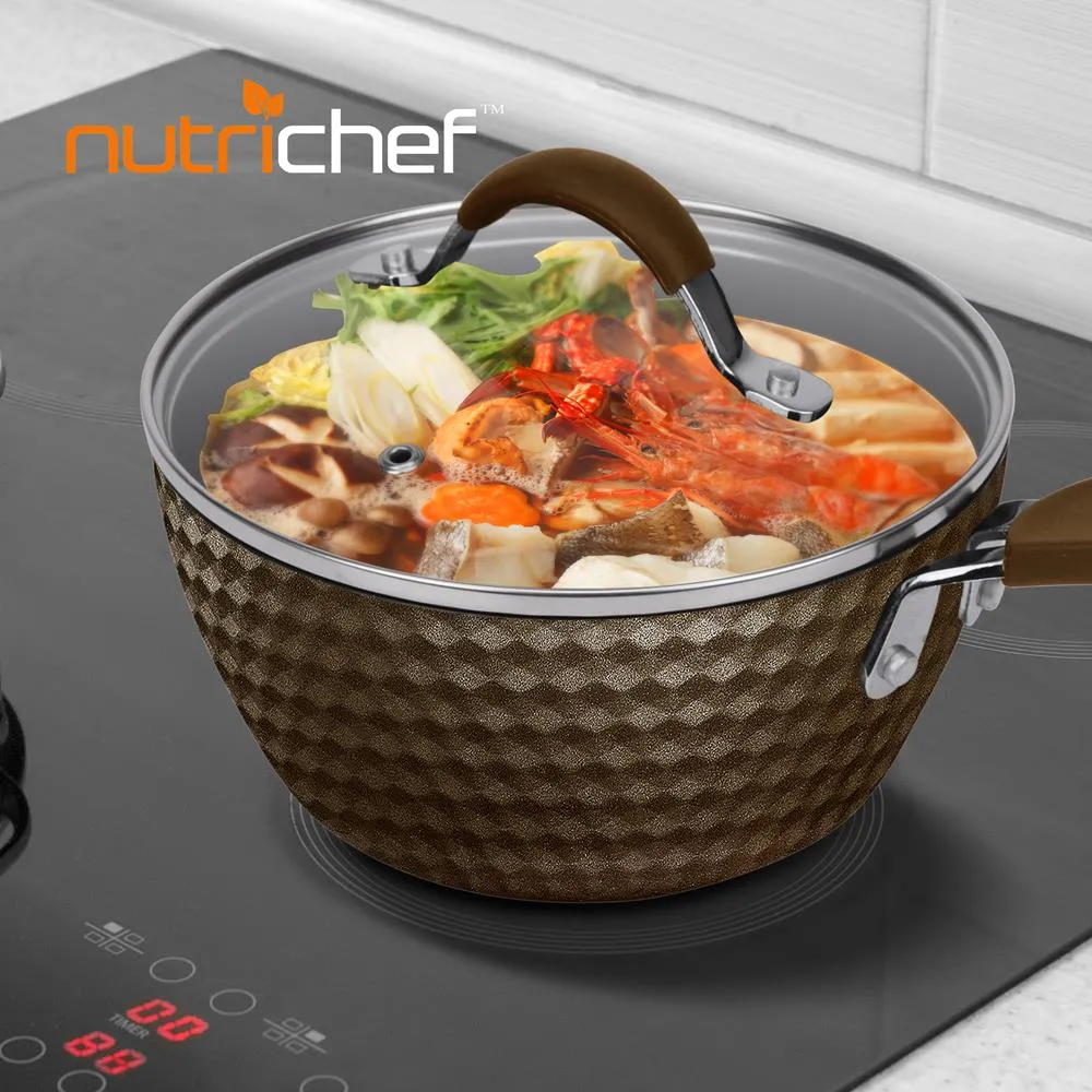 Nutrichef Casserole 1,7 Qt Antiadhésive Induction avec Couvercle