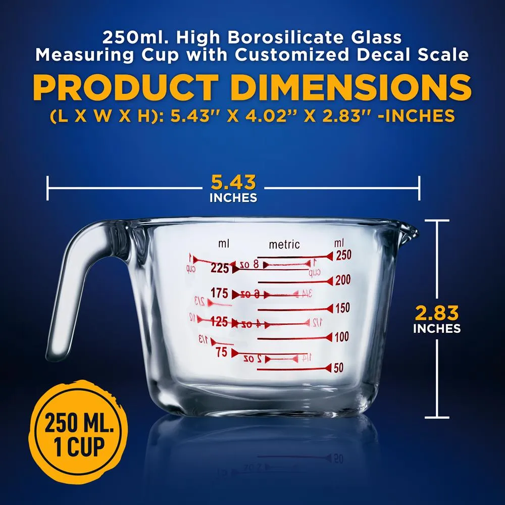 Nutrichef verre doseur 1000 ml borosilicate gradué