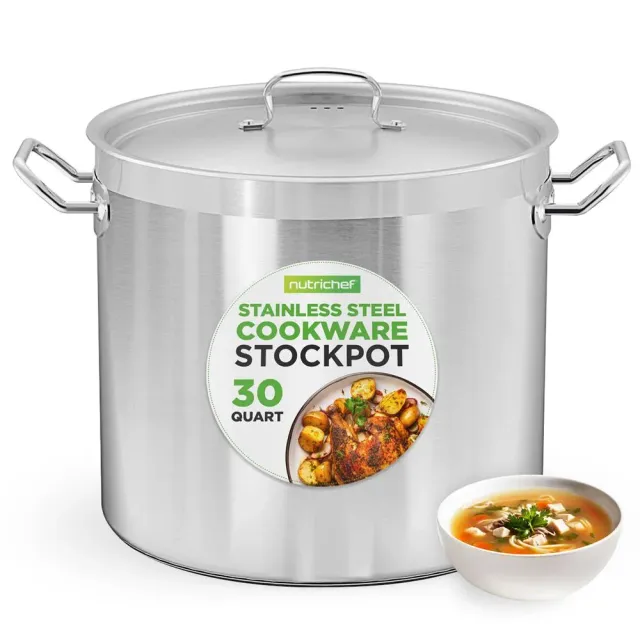Nutrichef NCSPT30Q Faitout Inox 30 Qt Induction Grand
