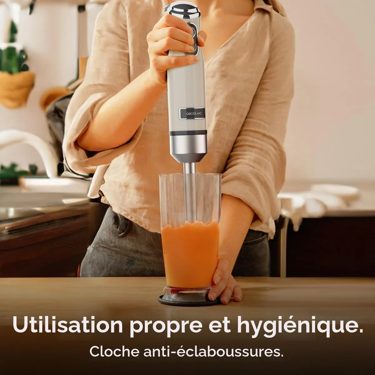 Cecotec Power RetroBeige 1200MAX mixeur plongeant beige titane