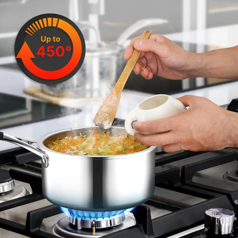 Nutrichef NCSSS12 Casserole Inox 1,5 Qt avec Couvercle