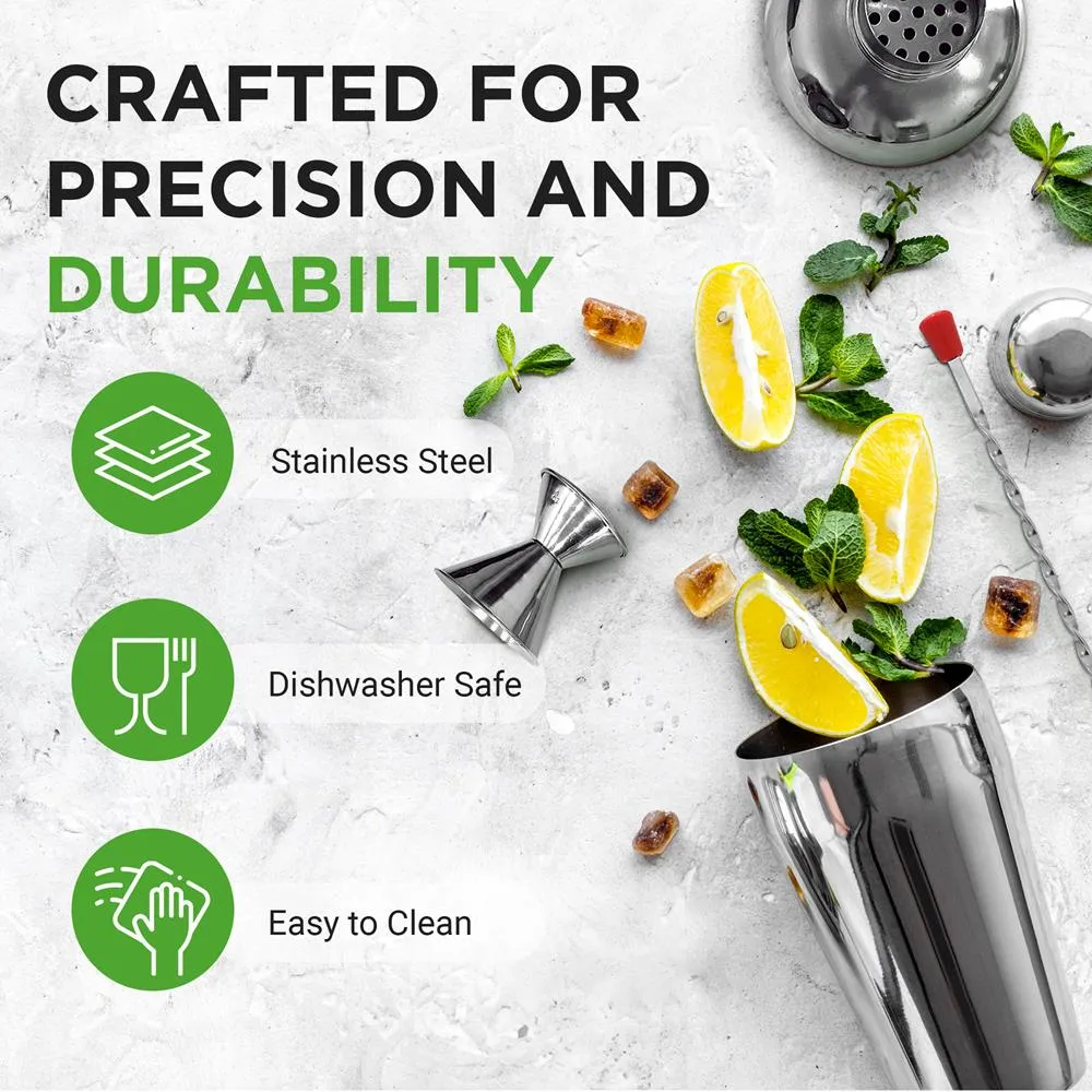 Nutrichef Kit Shaker Cocktail Inox 3 Pièces 750 ml