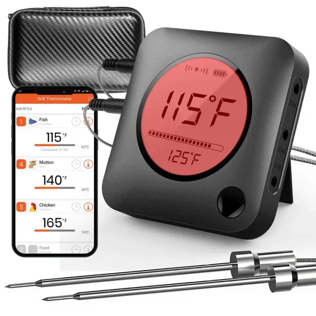 Nutrichef thermomètre barbecue bluetooth 2 sondes