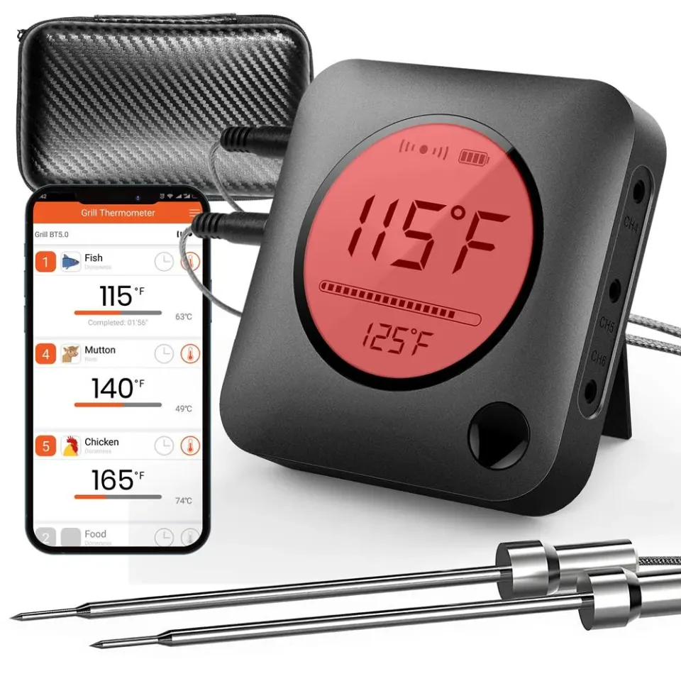 Nutrichef thermomètre barbecue bluetooth 2 sondes