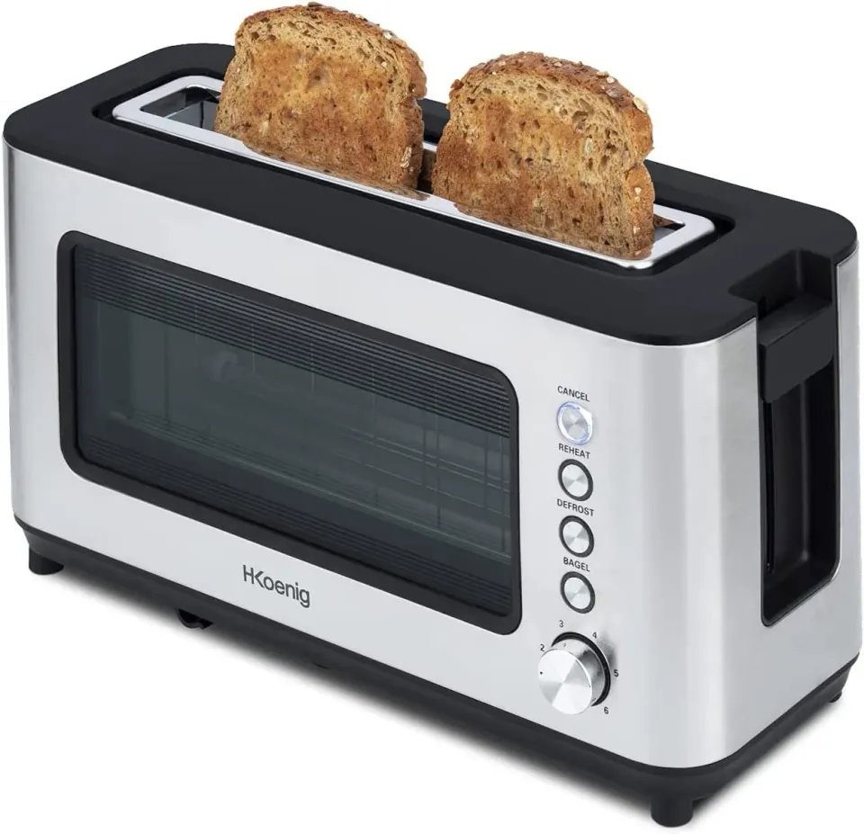 H.Koenig VIEW7 grille-pain vitré 2 tranches inox 1200W