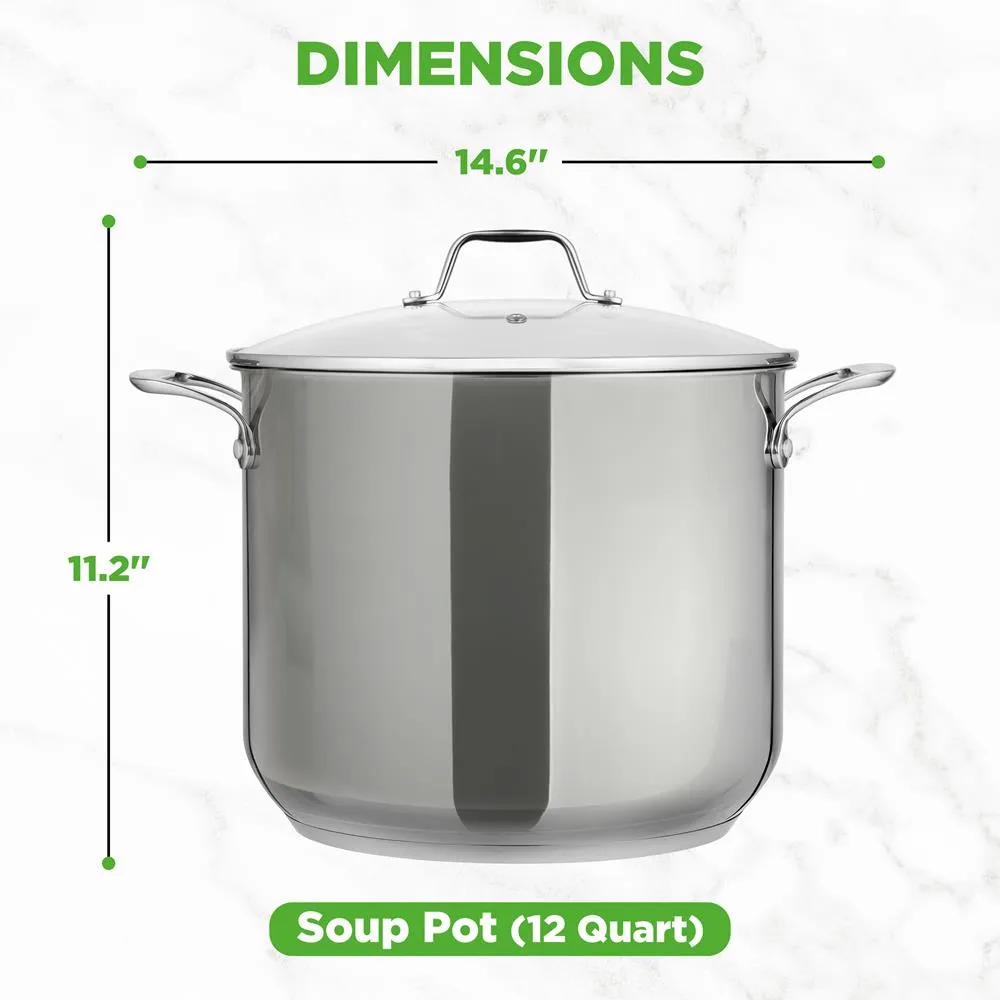 Nutrichef NCSP12 faitout inox 12 Qt couvercle verre induction