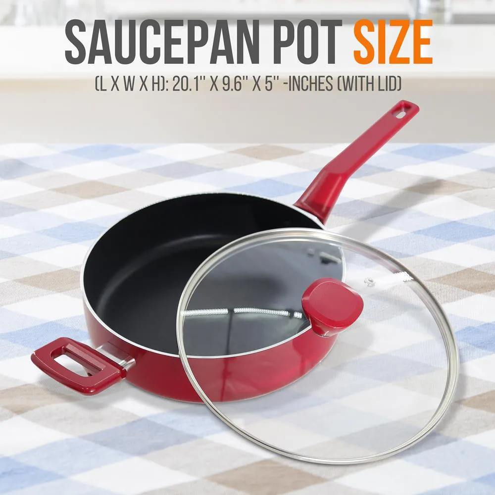 Nutrichef Sautepan Pot 3 Qt sauteuse antiadhésive