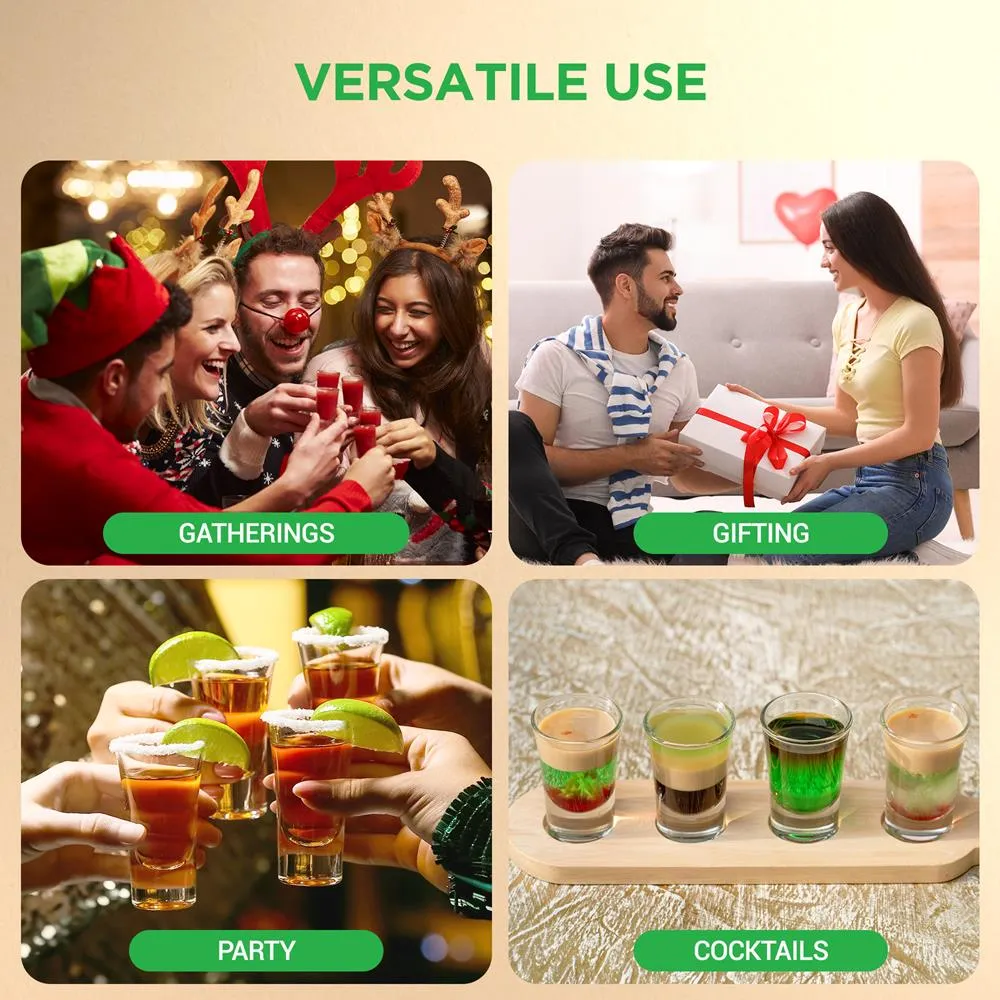 Nutrichef lot 4 verres à shot transparent 30 ml
