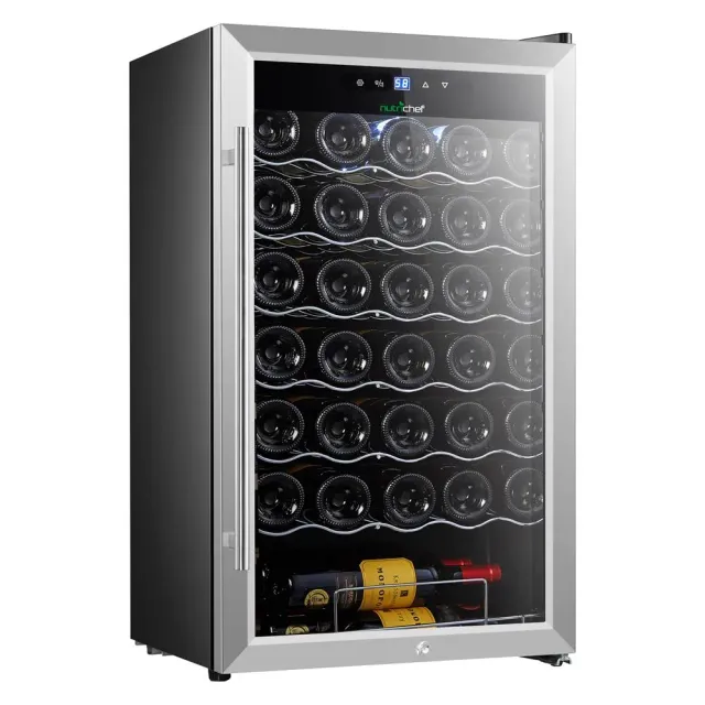 Nutrichef cave à vin 34 bouteilles inox silencieuse