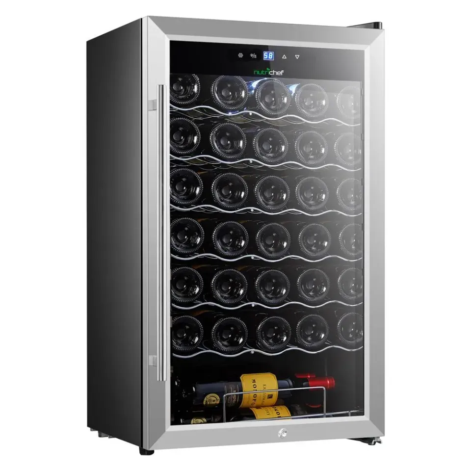 Nutrichef cave à vin 34 bouteilles inox silencieuse