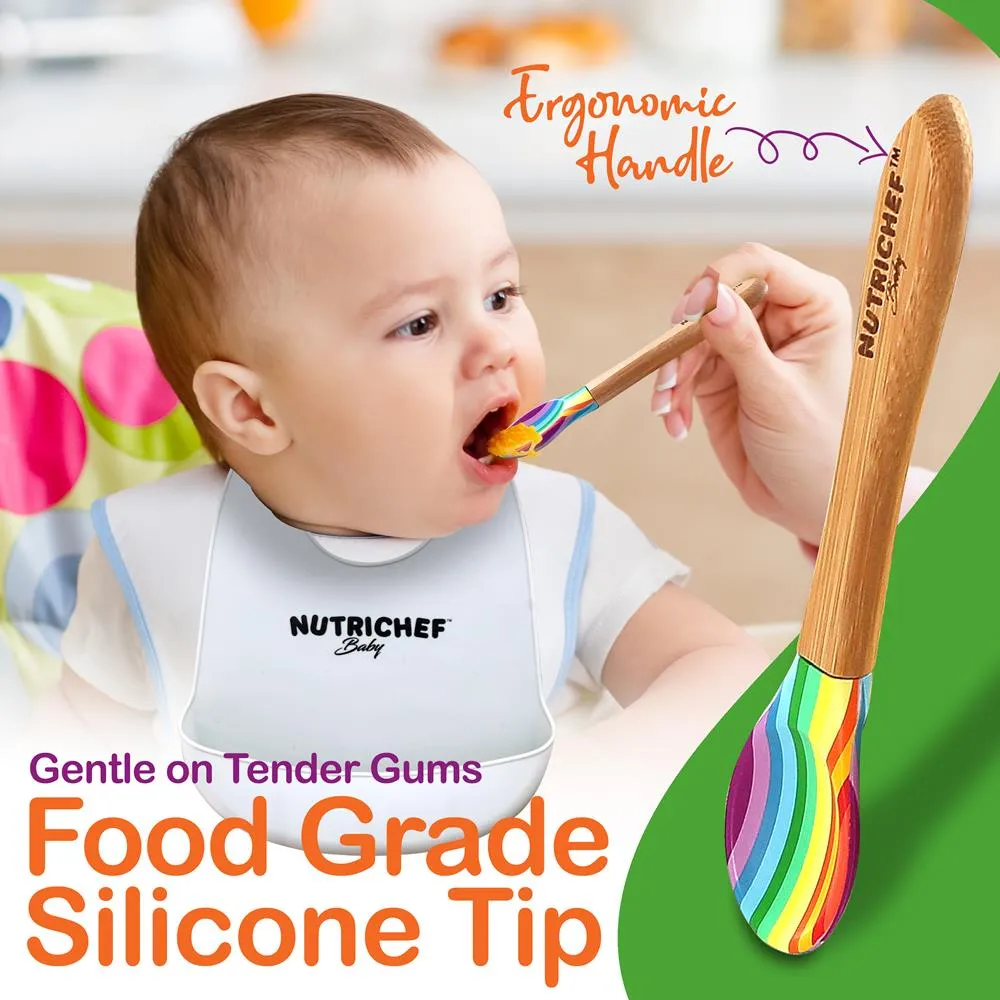 Nutrichef set repas bébé bambou silicone ventouses