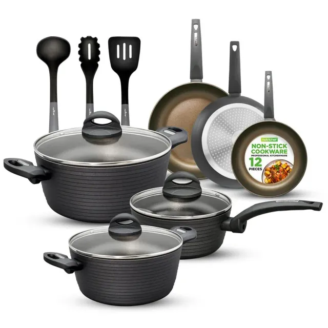 Nutrichef batterie cuisine 12 pièces ridge-line induction