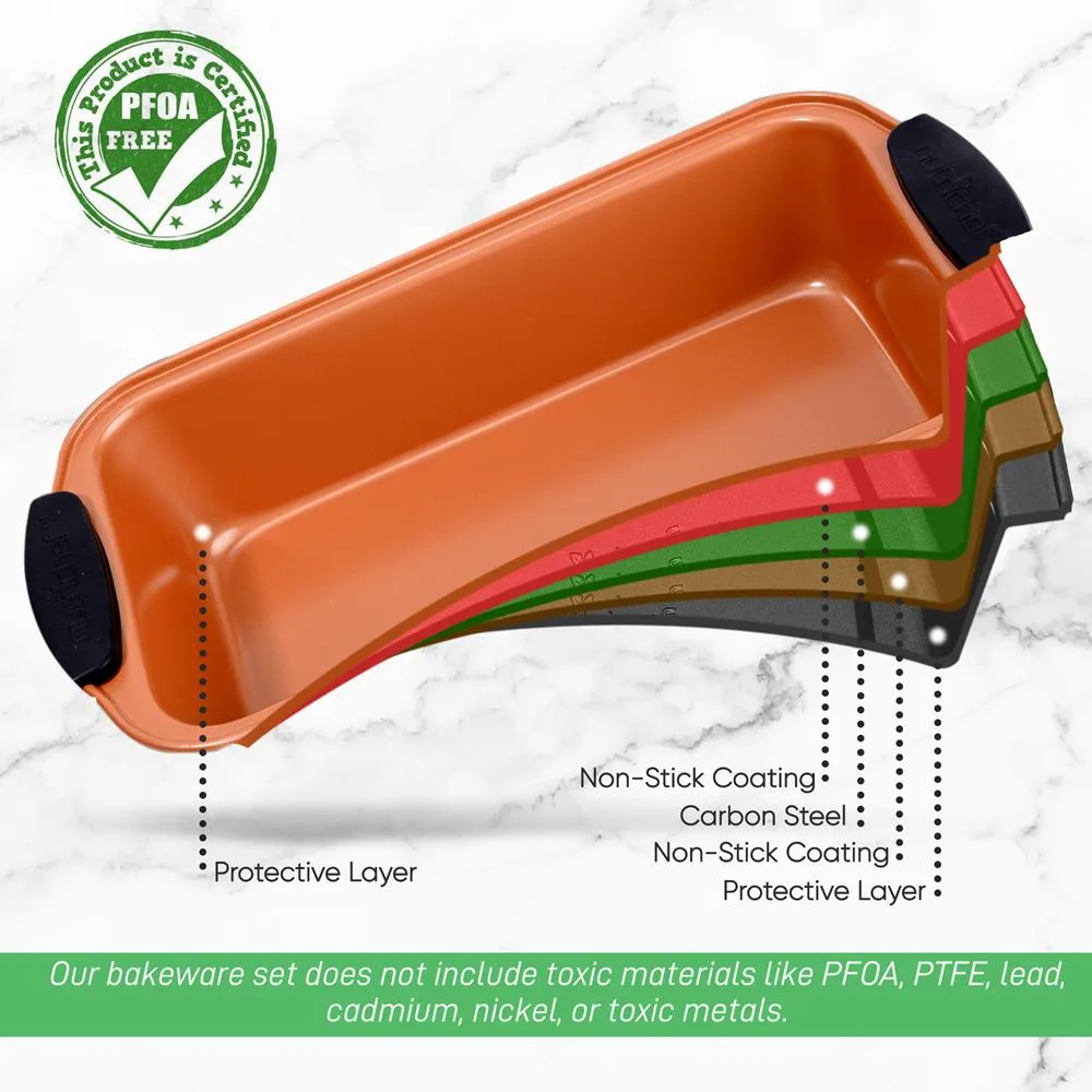 Nutrichef moule à cake cuivre antiadhésif 29,7 cm poignées silicone
