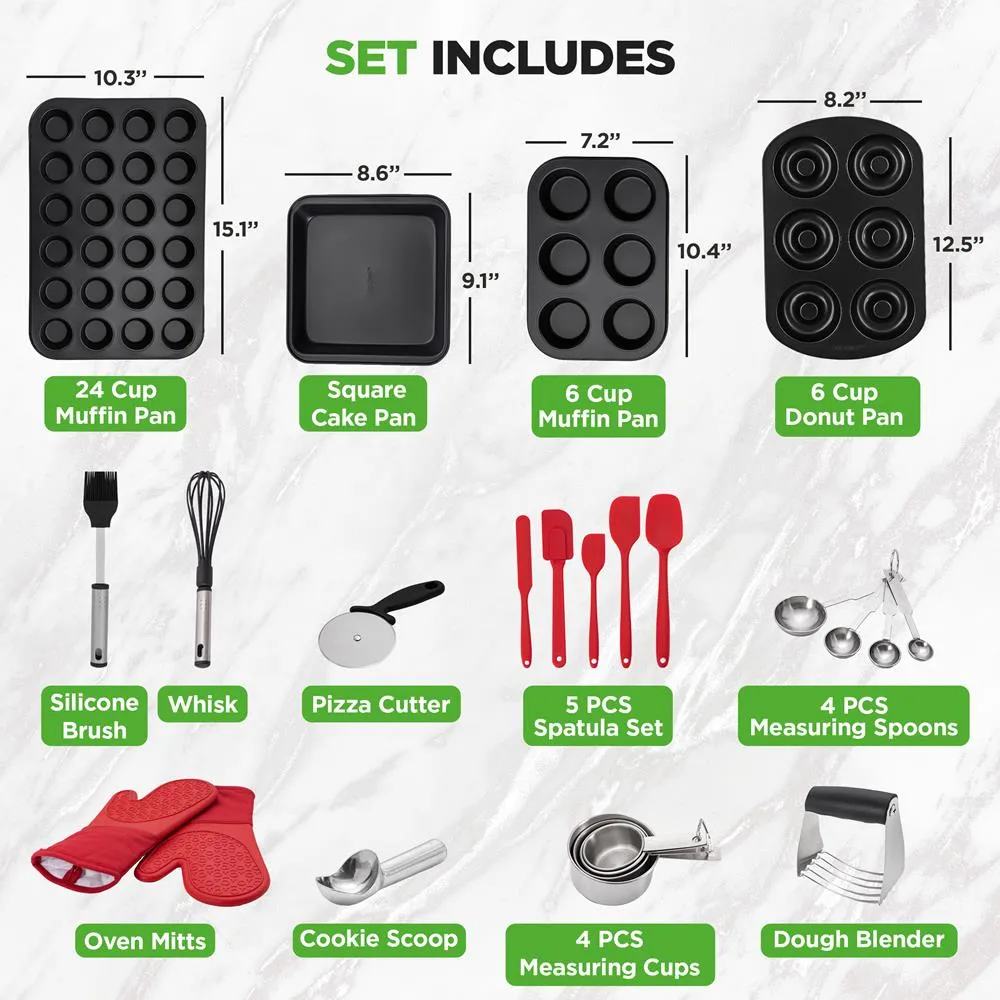 Nutrichef set 42 moules pâtisserie antiadhésifs acier carbone