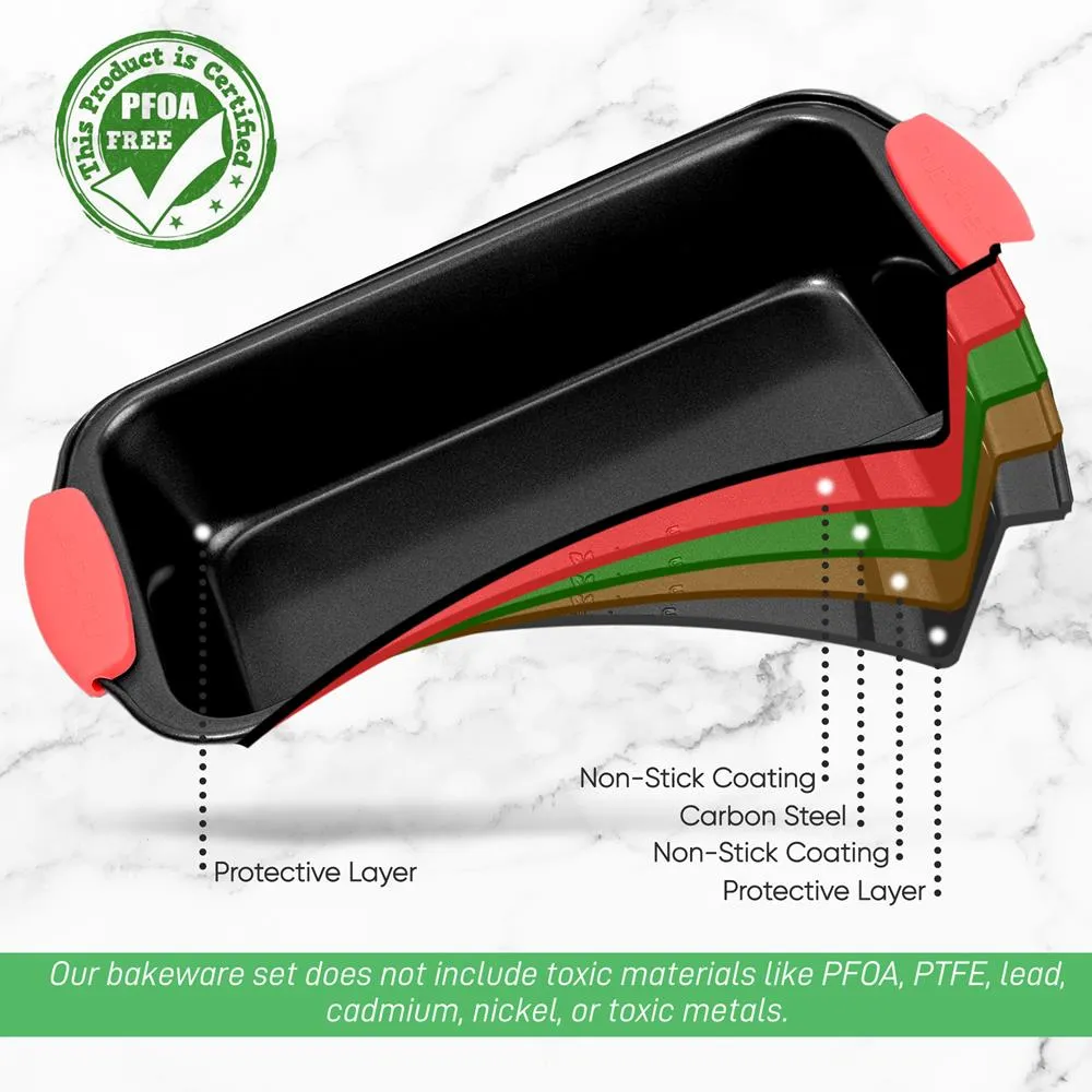 Nutrichef moule à cake noir poignées silicone antiadhésif