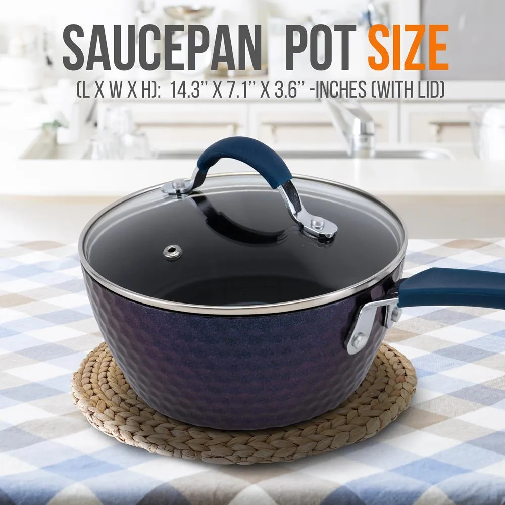 Nutrichef casserole antiadhésive 1,7 QT avec couvercle induction