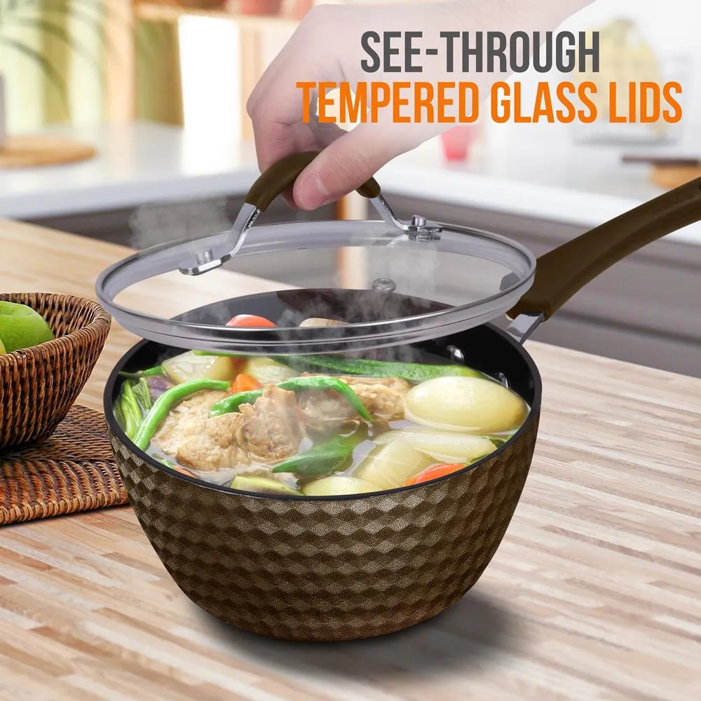 Nutrichef Casserole 1,7 Qt Antiadhésive Induction avec Couvercle