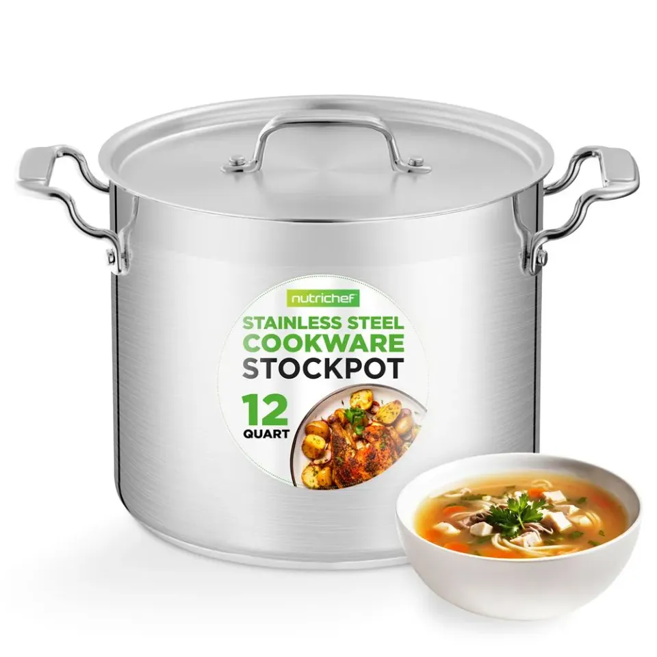 Nutrichef NCSPT12Q faitout inox 12 QT induction grande capacité