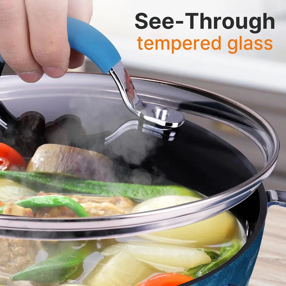 Nutrichef NCCW11 couvercle cocotte verre 24 cm transparent