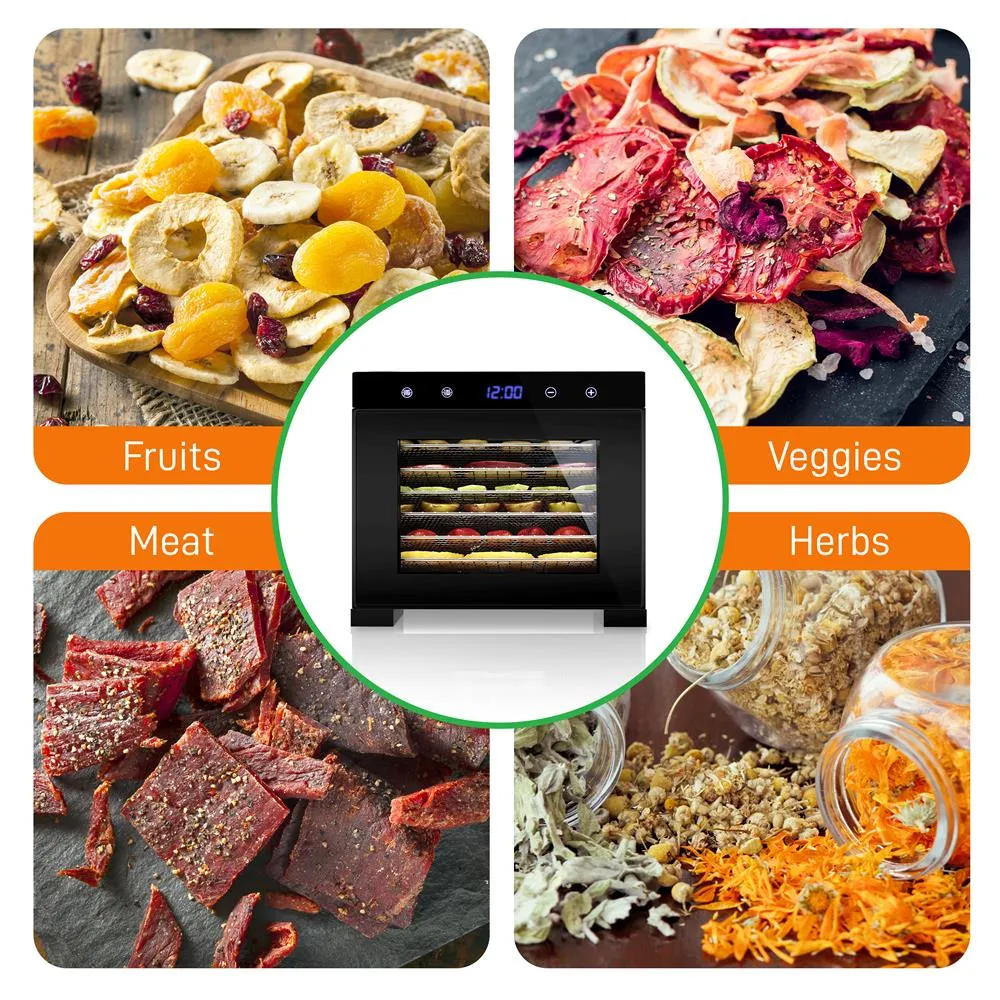 Nutrichef Déshydrateur Inox 6 Plateaux 600W Digital