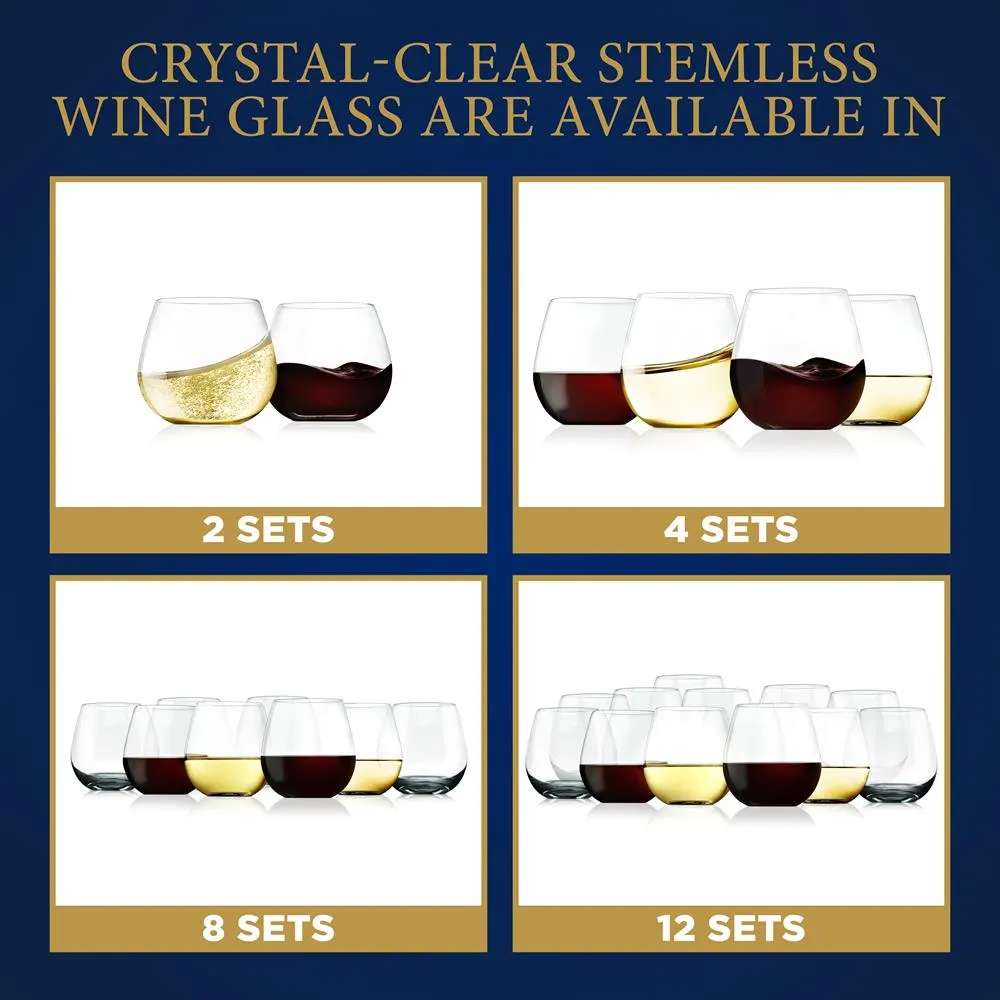 Nutrichef Verres à Vin sans Pied Cristal 15 Oz Lot 2