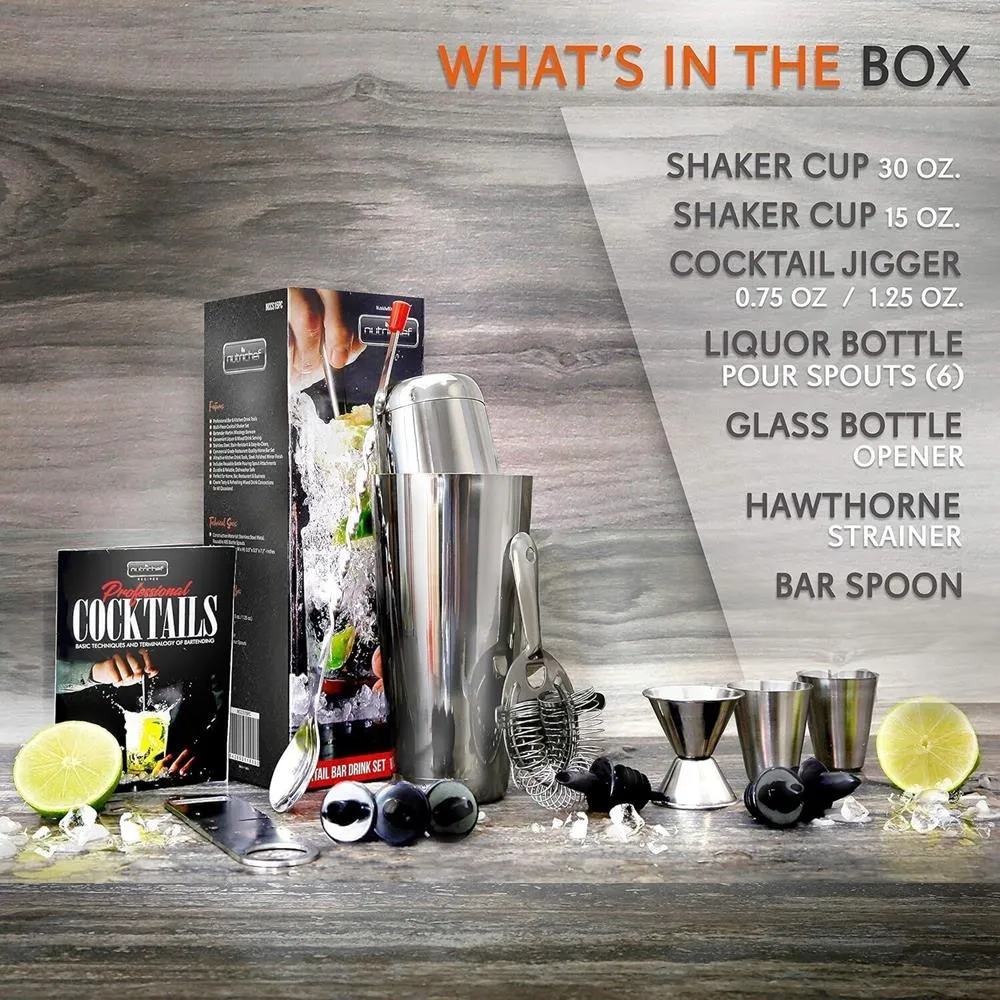 Nutrichef set shaker cocktail inox 15 pièces
