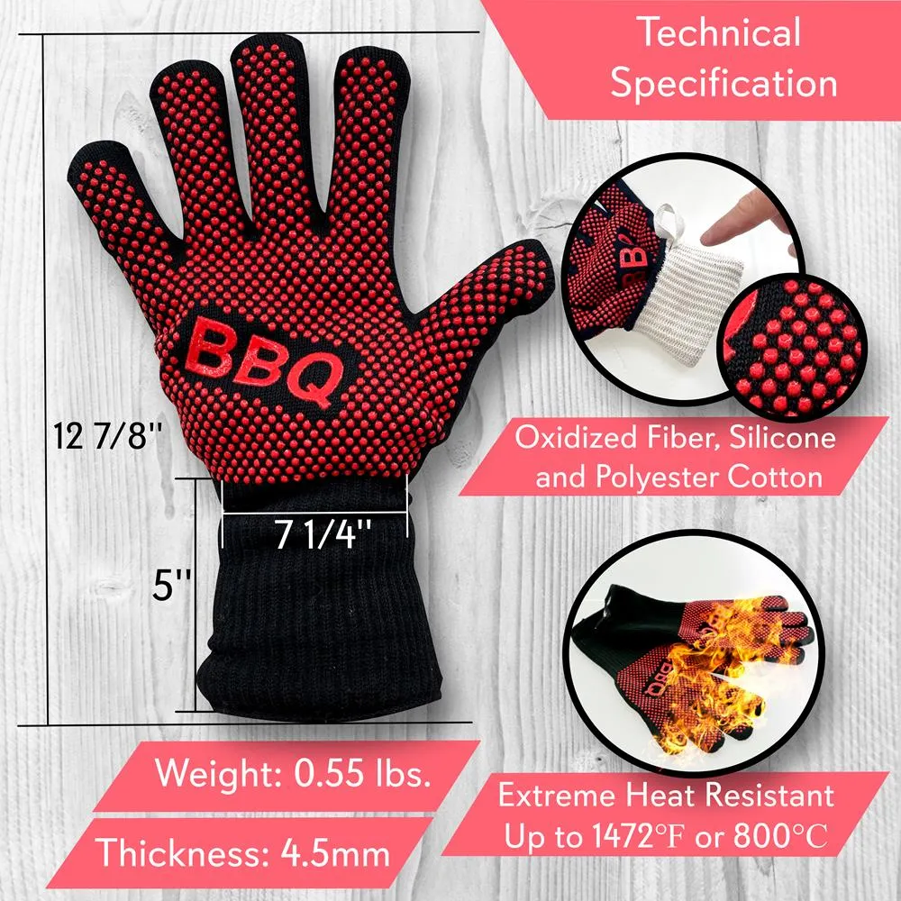 Nutrichef gants barbecue silicone 800°C lot de 2