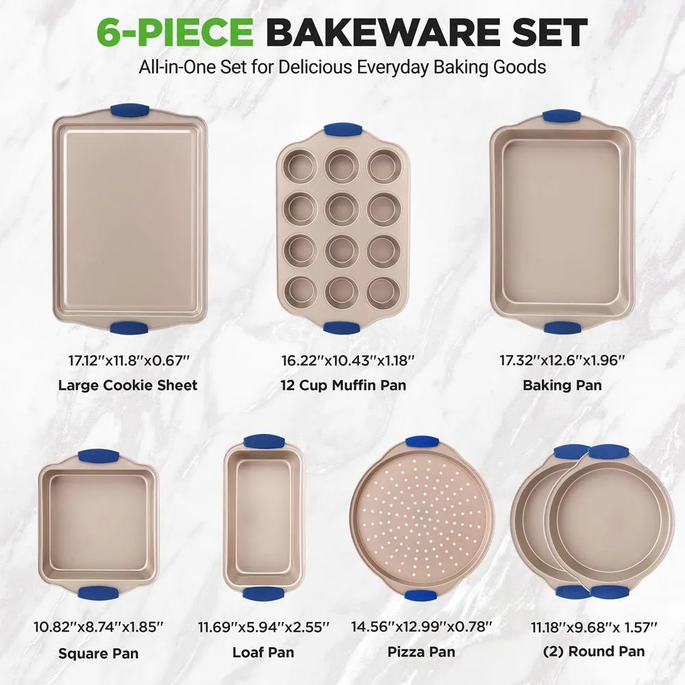 Nutrichef Set Moules Pâtisserie 8 Pièces Acier Antiadhésif