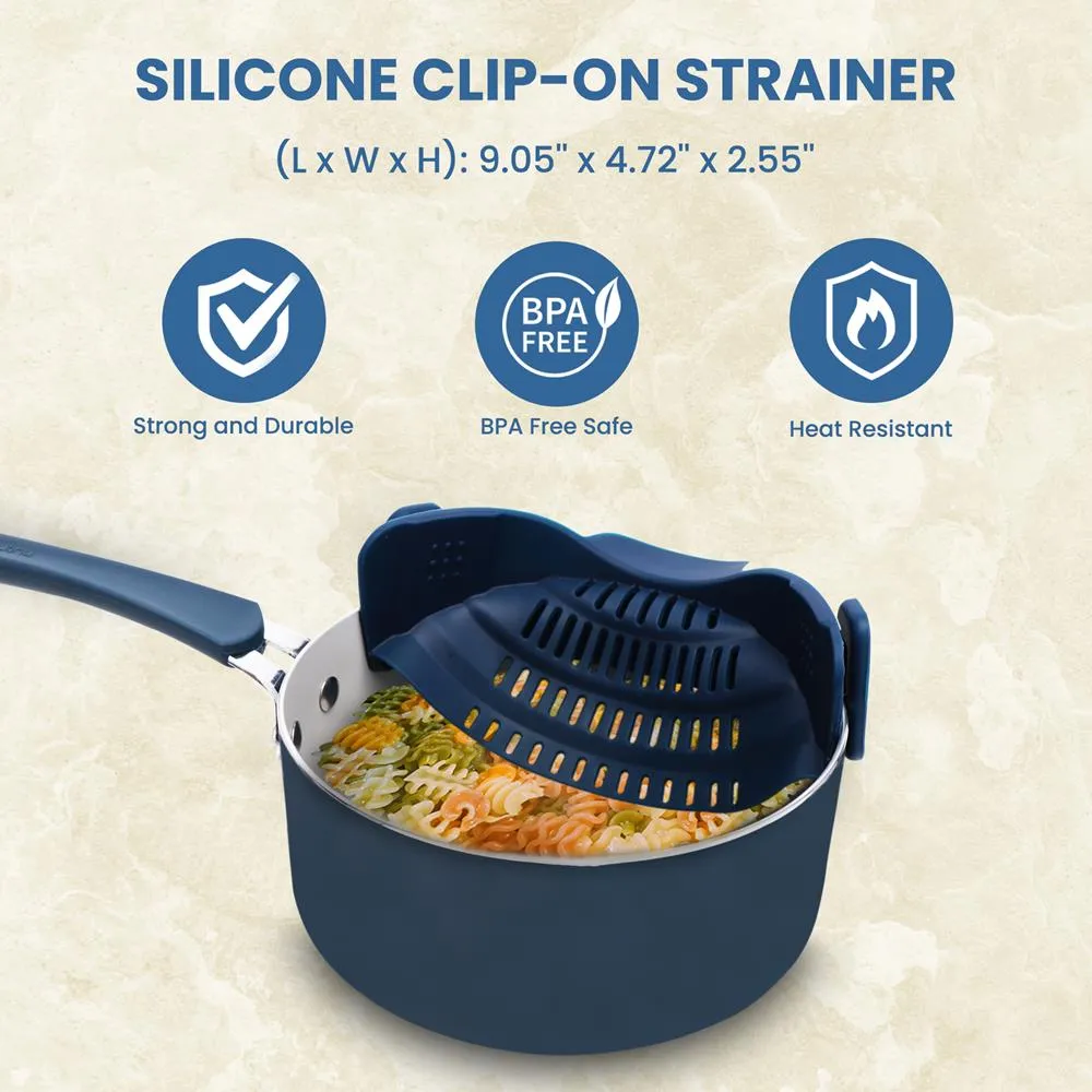 Nutrichef passoire à clip silicone pour casseroles