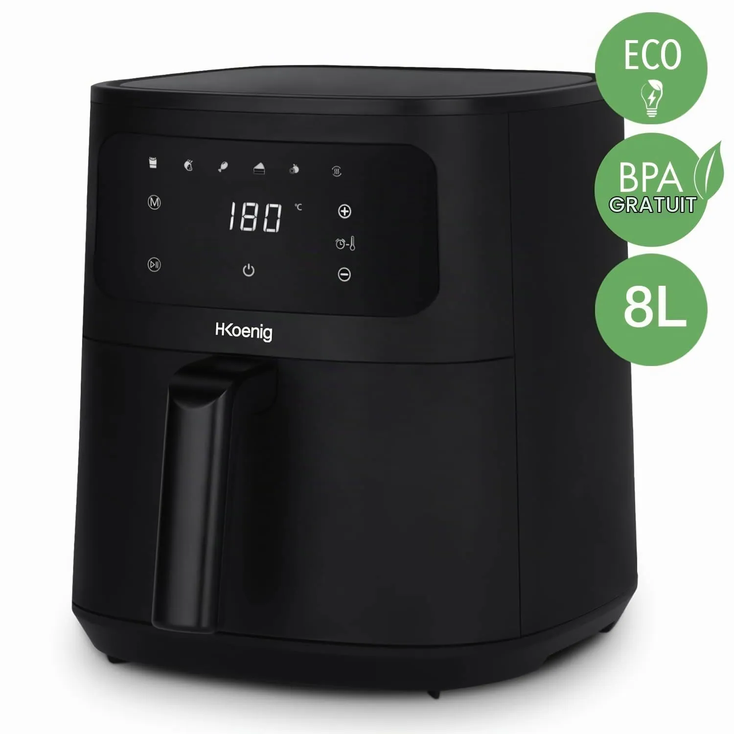 H.Koenig FRY880 friteuse sans huile 8 L XXL tactile