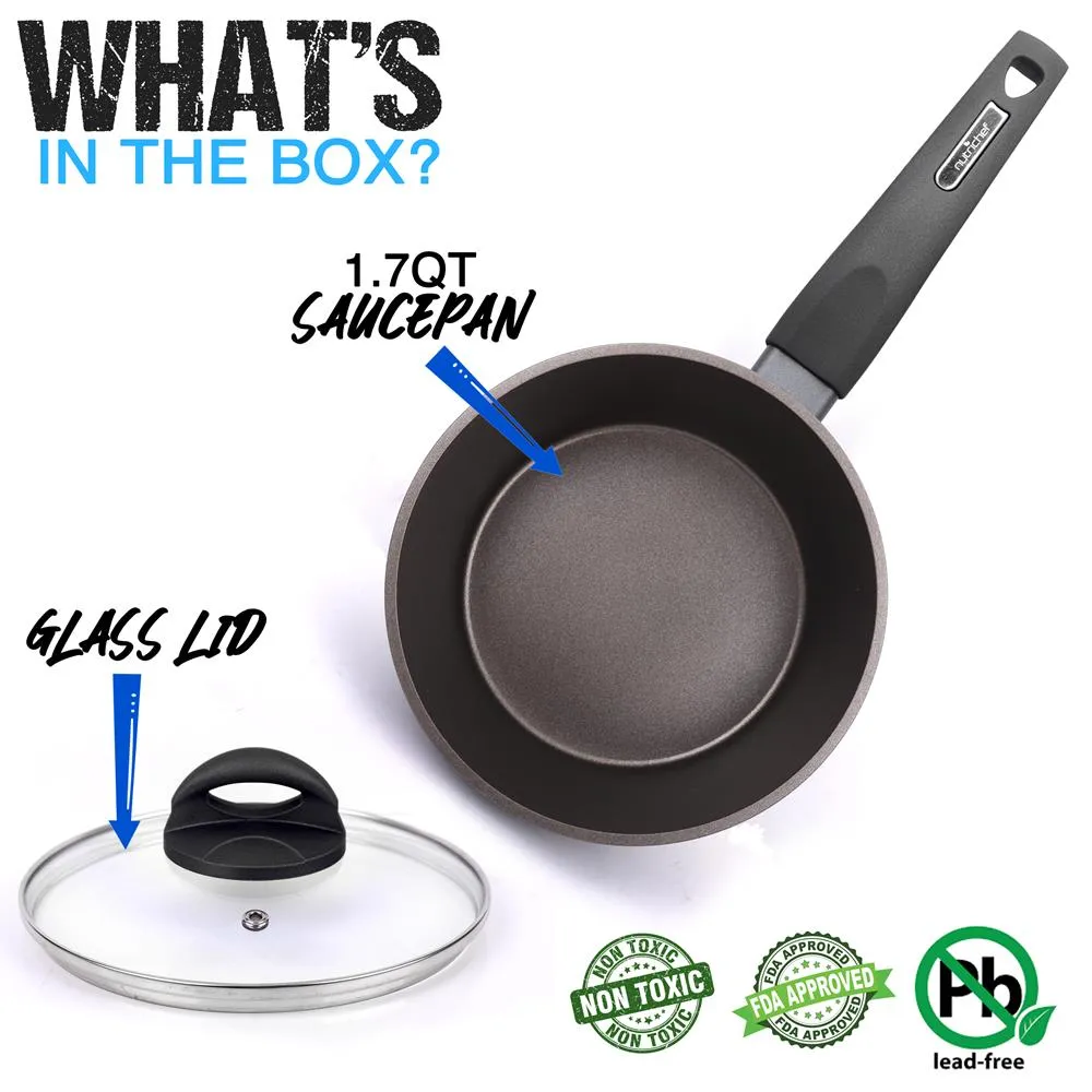 Nutrichef casserole 1,4 L avec couvercle induction motif ligné