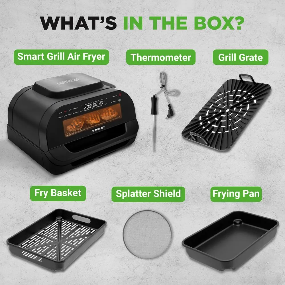 Nutrichef NCDHKNJ01.5 grill air fryer 6L 7 modes fumée réduite