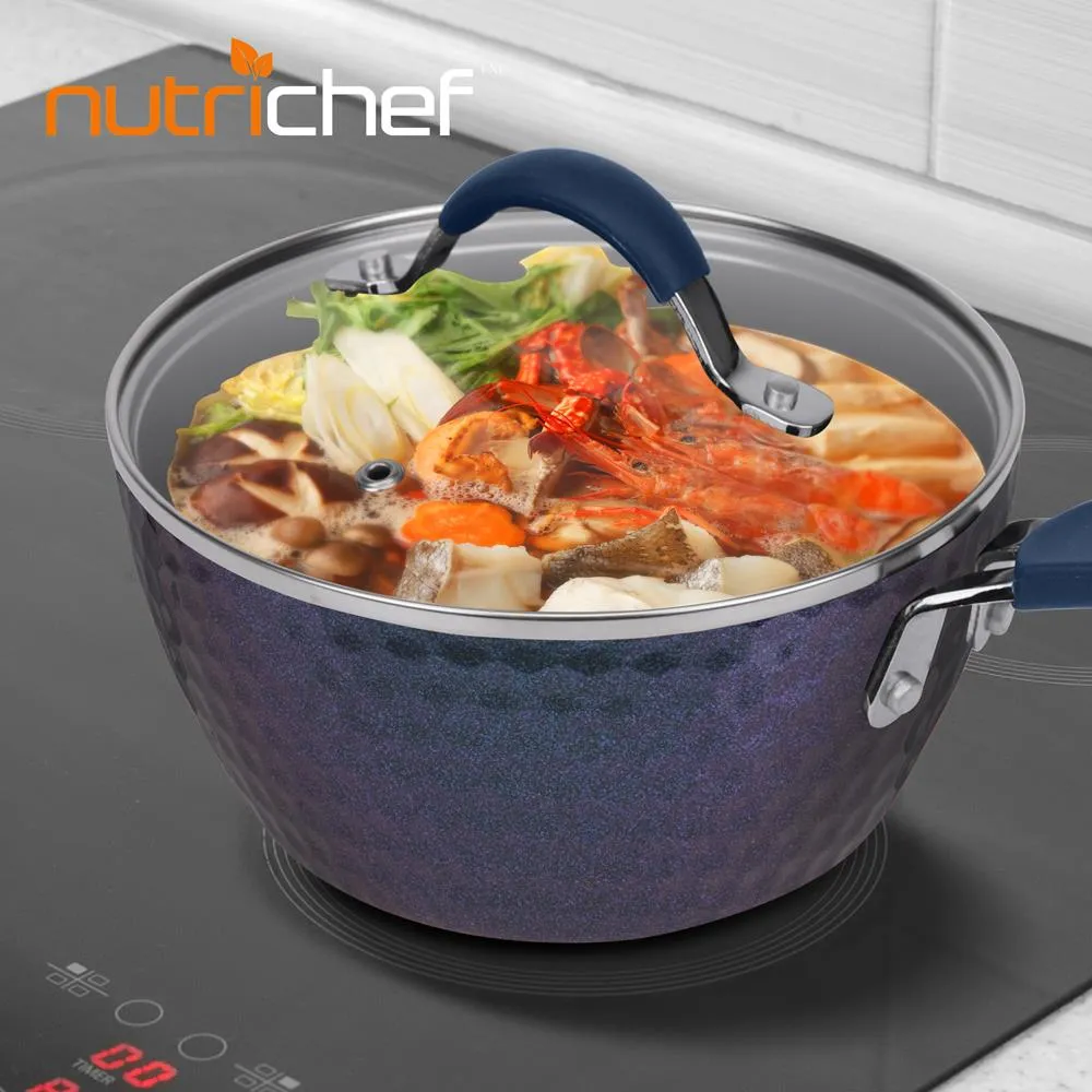 Nutrichef casserole antiadhésive 1,7 QT avec couvercle induction