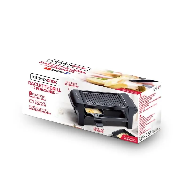 Kitchencook Rc Rigi Black appareil à raclette 2 personnes 350 W