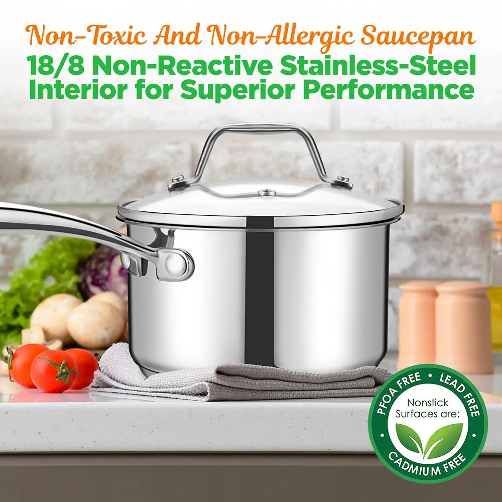 Nutrichef NCSP2 casserole inox 1,9 L avec couvercle