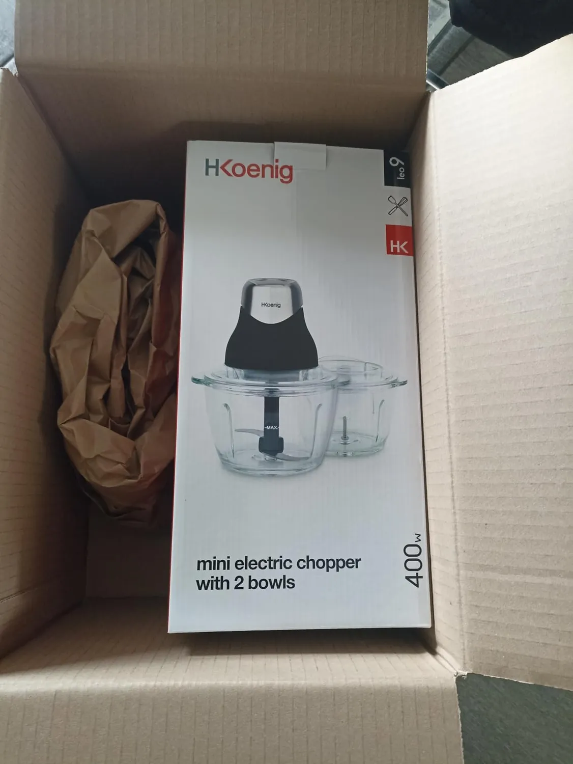 H.Koenig Leo9 mini hachoir 2 bols verre 1L 320W