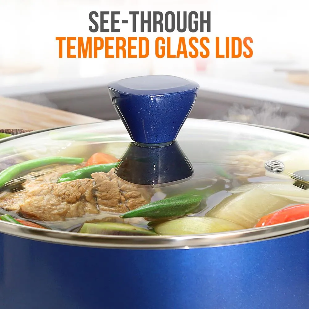 Nutrichef casserole 1,9 L antiadhésive couvercle verre