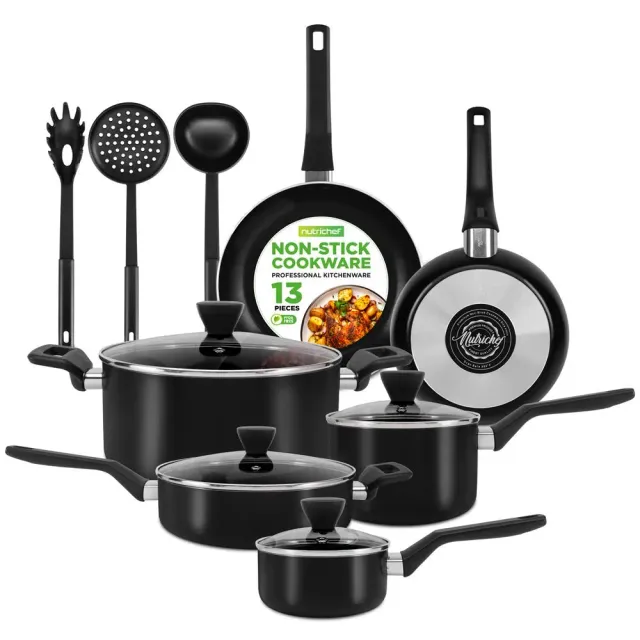 Nutrichef batterie cuisine antiadhésive 13 pièces verre