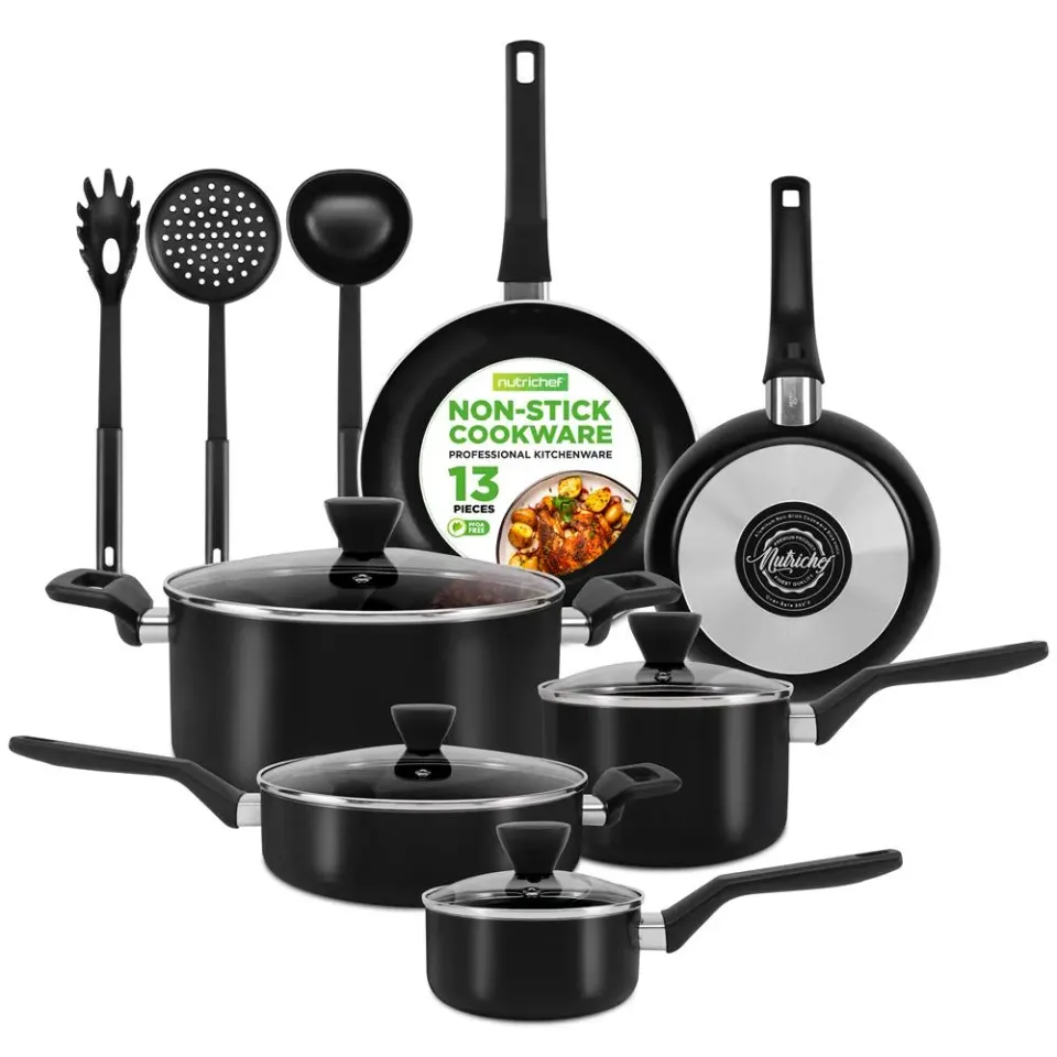 Nutrichef batterie cuisine antiadhésive 13 pièces verre