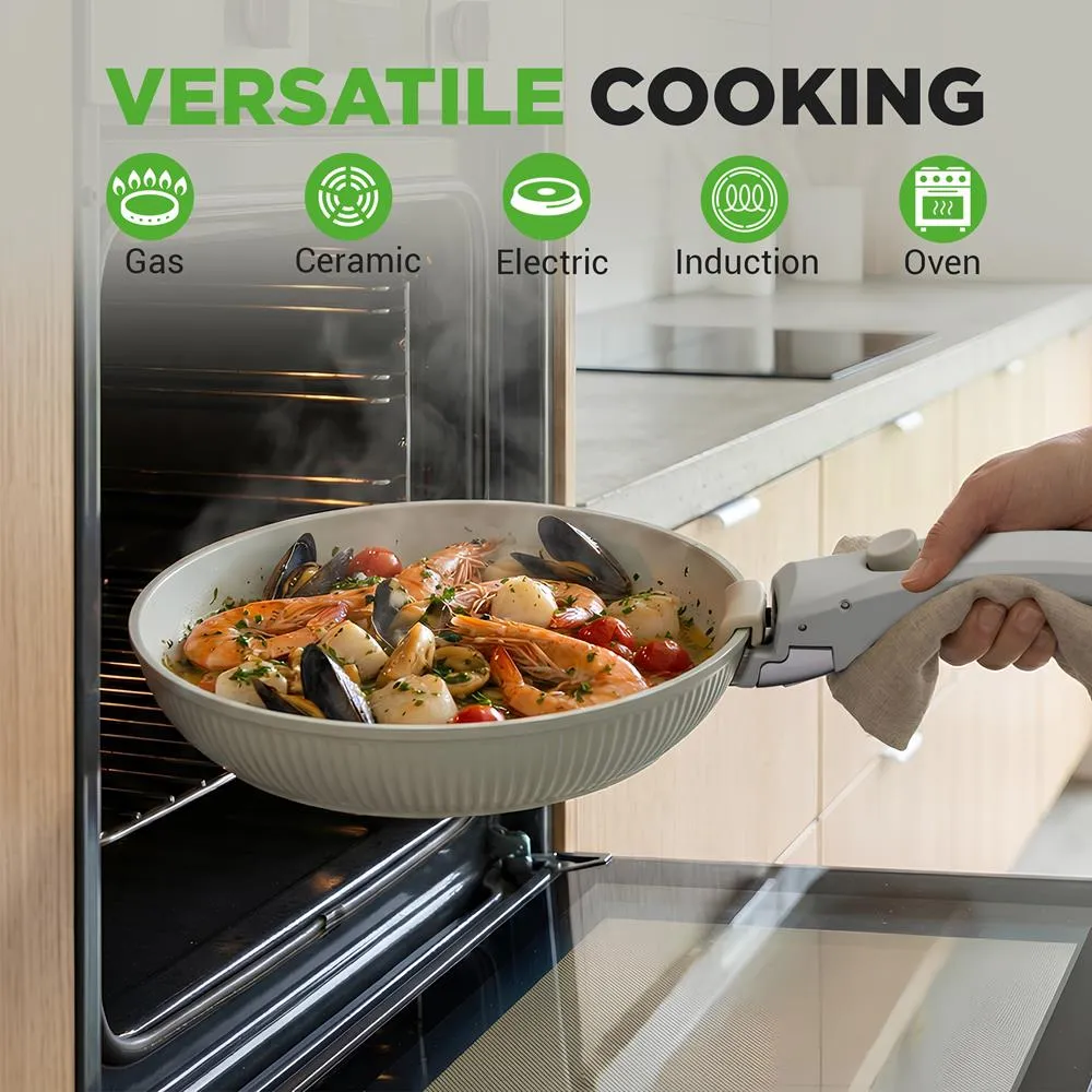 Nutrichef batterie cuisine céramique 18 pièces verte
